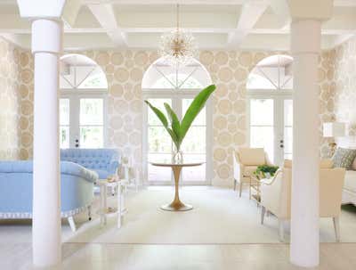  Beach Style Tropical Family Home Living Room. Palmetto  by Helen Bergin Interiors.