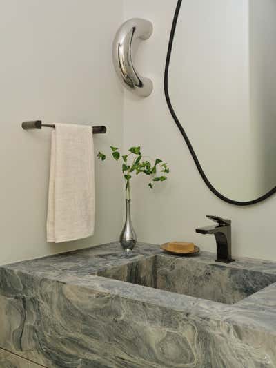  Transitional Coastal Family Home Bathroom. Pacific Palisades by Two Muse Studios.