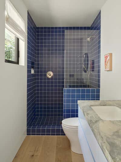  French Coastal Family Home Bathroom. Pacific Palisades by Two Muse Studios.
