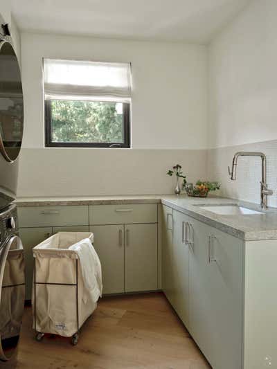  Traditional Mid-Century Modern Family Home Storage Room and Closet. Pacific Palisades by Two Muse Studios.