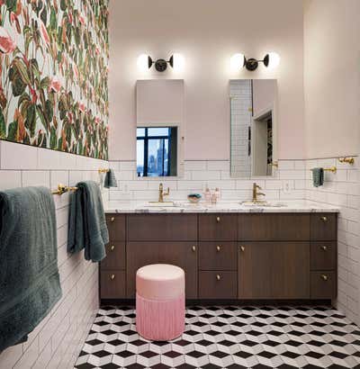  Maximalist Preppy Bathroom. Nolita Loft Interior Design by Right Meets Left Interior Design.