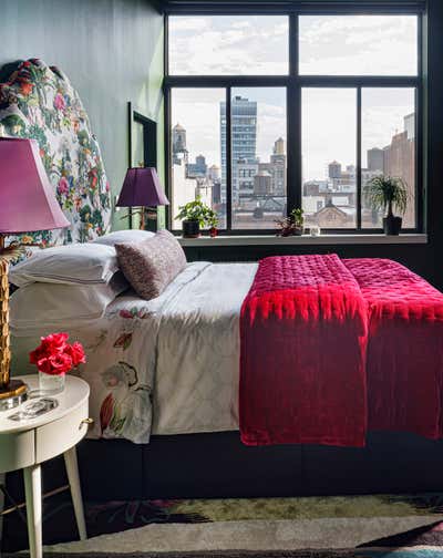  Mid-Century Modern Apartment Bedroom. Nolita Loft Interior Design by Right Meets Left Interior Design.