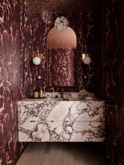  Art Deco Hollywood Regency Maximalist Bathroom. Toorak Apartment  by Greg Natale.