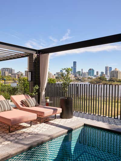  Maximalist Transitional Family Home Patio and Deck. East Brisbane House  by Greg Natale.