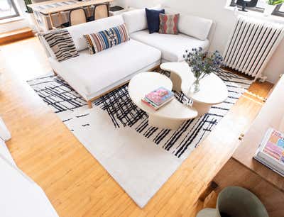  Bohemian Scandinavian Bachelor Pad Living Room. Clinton Hill Condo by MK Workshop.