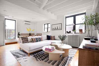  Industrial Bachelor Pad Living Room. Clinton Hill Condo by MK Workshop.