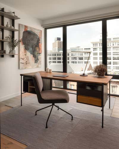  Industrial Minimalist Bachelor Pad Office and Study. Clinton Hill Duplex by MK Workshop.