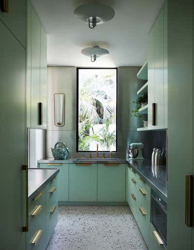  Mid-Century Modern Regency Family Home Pantry. Casa Tropicale by Jamie Bush + Co..