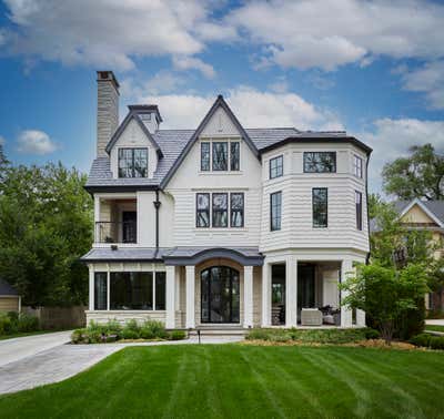  Transitional Family Home Exterior. A Jewel Box by Brynn Olson Design Group.