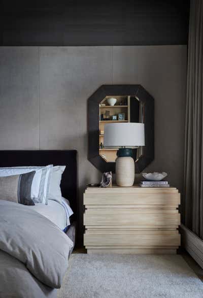  Art Deco Transitional Bachelor Pad Bedroom. A Penthouse by Brynn Olson Design Group.