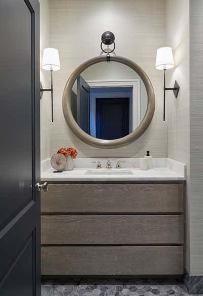 Art Deco Bachelor Pad Bathroom. A Penthouse by Brynn Olson Design Group.