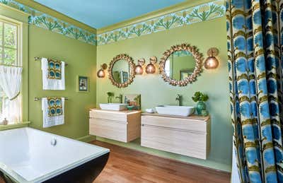  Craftsman Family Home Bathroom. High Point Showhouse - Master Bath by Right Meets Left Interior Design.