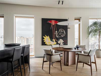  Minimalist Transitional Apartment Dining Room. Bespoke interior in Moscow by Rymar.Studio.