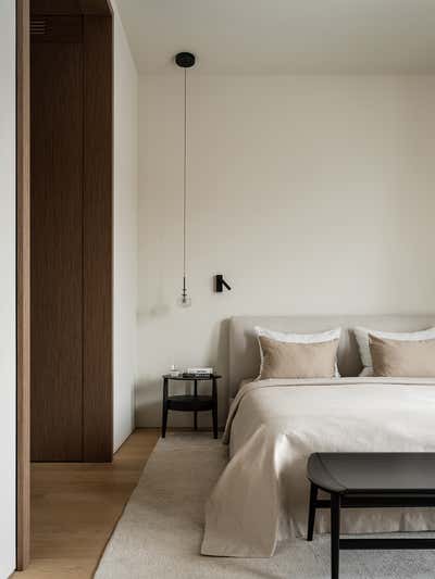  Minimalist Bedroom. Bespoke interior in Moscow by Rymar.Studio.