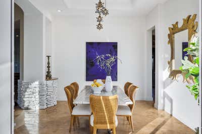  Mediterranean Family Home Dining Room. Spanish Revival "Color Splash" by Carlos King Design.