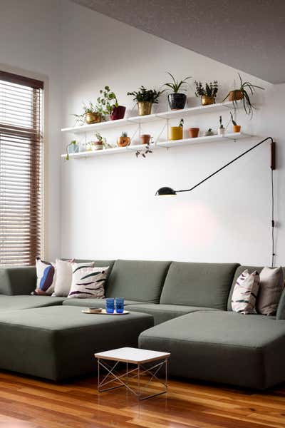  Mid-Century Modern Minimalist Living Room. Marda Loop Townhouse by Studio Kaiser.