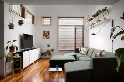  Mid-Century Modern Living Room. Marda Loop Townhouse by Studio Kaiser.