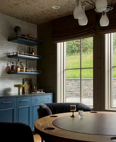  Farmhouse Western Family Home Bar and Game Room. White Pine by Susannah Holmberg Studios.