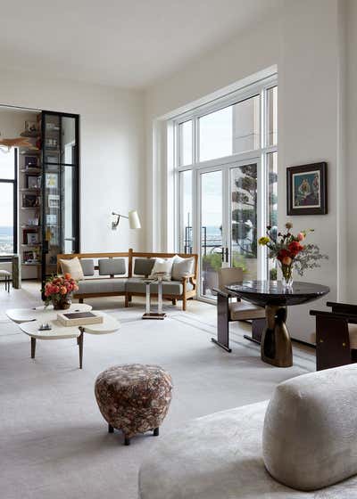  French Transitional Apartment Living Room. Tribeca Penthouse by Hines Collective.