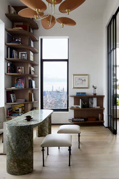  French Transitional Apartment Office and Study. Tribeca Penthouse by Hines Collective.