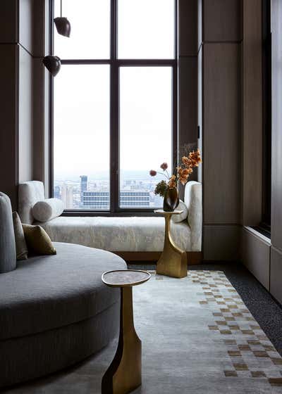  Transitional French Apartment Living Room. Tribeca Penthouse by Hines Collective.