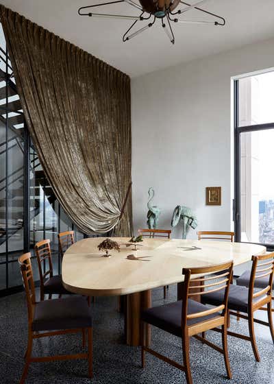  Art Deco Apartment Dining Room. Tribeca Penthouse by Hines Collective.