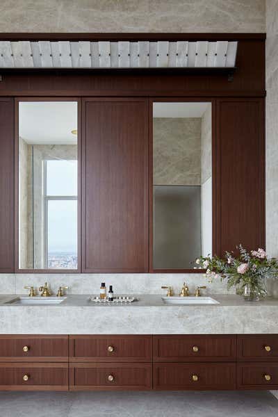  French Art Deco Apartment Bathroom. Tribeca Penthouse by Hines Collective.