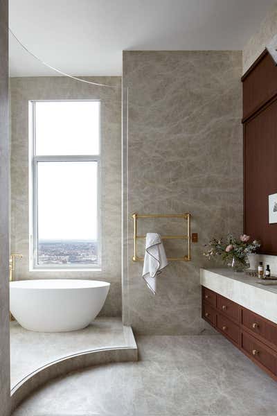  Transitional Apartment Bathroom. Tribeca Penthouse by Hines Collective.