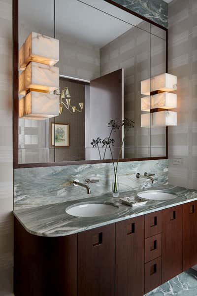  Art Deco French Apartment Bathroom. Tribeca Penthouse by Hines Collective.