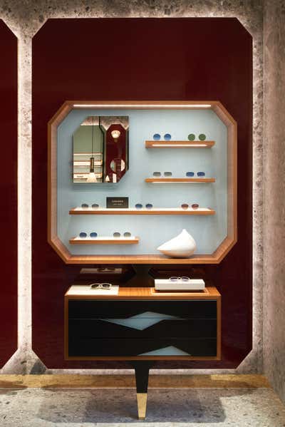  Mid-Century Modern Retail Living Room. Oliver Peoples Boutique, Milan by Giampiero Tagliaferri.