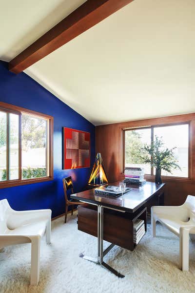 Mid-Century Modern Family Home Office and Study. Hollywood Hills Residence, Los Angeles by Giampiero Tagliaferri.