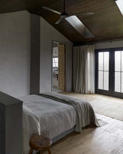  English Country Minimalist Bedroom. Minimalist Retreat by Moore House Design.