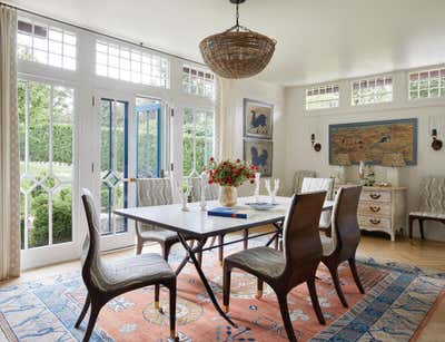 Traditional Country House Dining Room. Connecticut Carriage House by Charlotte Barnes Interior Design & Decoration.