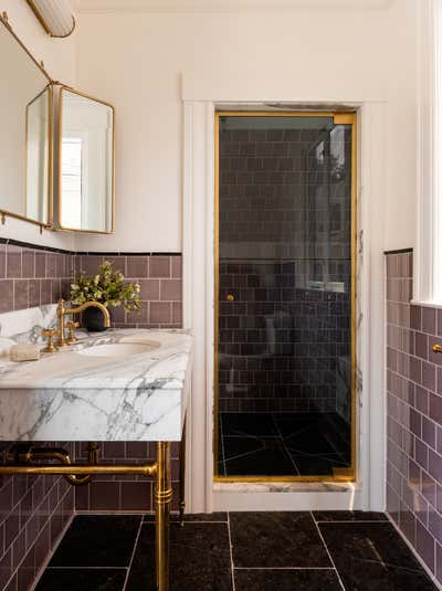  English Country Family Home Bathroom. Cow Hollow by Heidi Caillier Design.