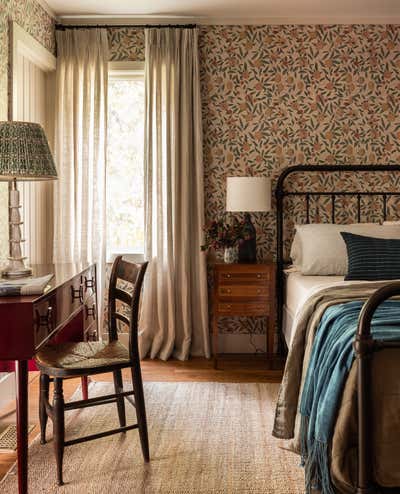  English Country Bedroom. Woodsy Connecticut by Heidi Caillier Design.