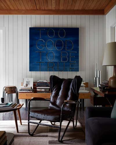  Mid-Century Modern Transitional Country House Living Room. East Hampton Country Home by Robert Stilin.