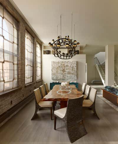  Industrial Apartment Dining Room. West Chelsea Loft by de la Torre design studio llc.
