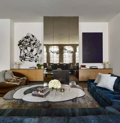 Mid-Century Modern Living Room. West Chelsea Loft by de la Torre design studio llc.