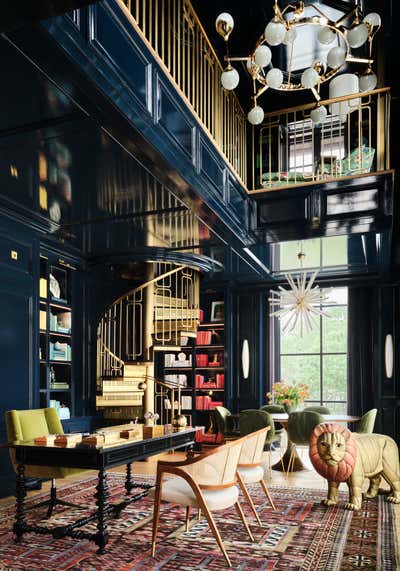  Hollywood Regency Family Home Office and Study. Kendra Scott's Lake Austin Jewel by Fern Santini, Inc..