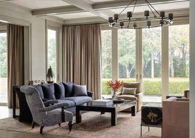 Transitional Country House Living Room. East End Residence  by Ries Hayes.