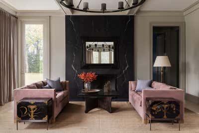  Transitional Country House Living Room. East End Residence  by Ries Hayes.