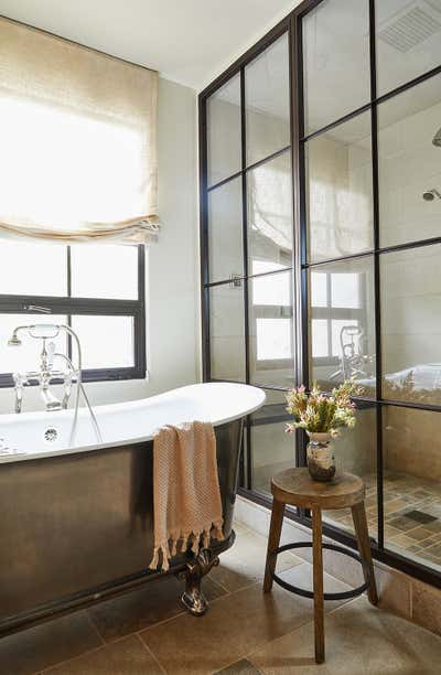  English Country Industrial Family Home Bathroom. Longwood by Wendy Haworth Design Studio.