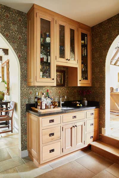  English Country Art Nouveau Family Home Bar and Game Room. Longwood by Wendy Haworth Design Studio.