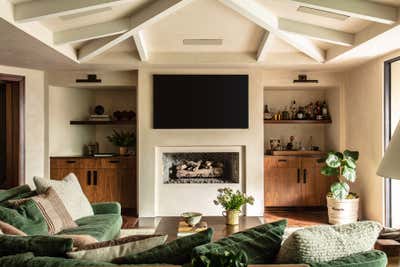  Scandinavian Transitional Family Home Living Room. Emerald Bay by Studio Gutow.