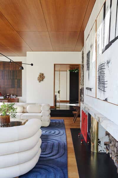  Mid-Century Modern Country House Lobby and Reception. Keepers Farmhouse by Peter Mikic Studio.