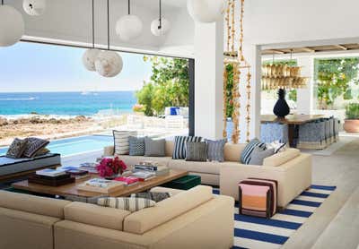 Beach Style Beach House Living Room. Cabo San Lucas Residence by Sasha Adler Design.