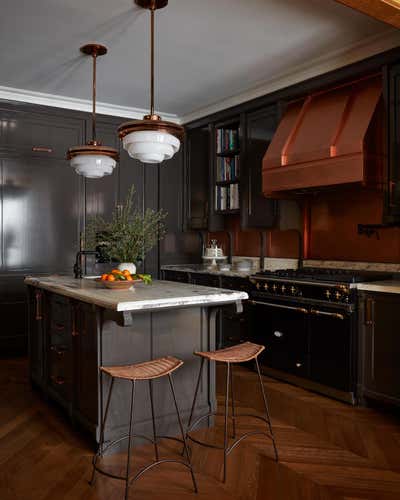 Mid-Century Modern Apartment Kitchen. Chelsea Apartment  by Shawn Henderson Interior Design.