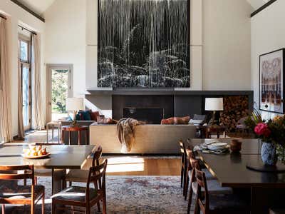  Mid-Century Modern Minimalist Country House Living Room. Pound Ridge Retreat by Katch Interiors.