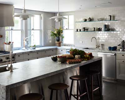  Mid-Century Modern Minimalist Country House Kitchen. Pound Ridge Retreat by Katch Interiors.