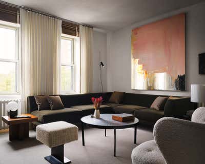  Mid-Century Modern Minimalist Living Room. West Village Apartment by Stadt Architecture.